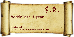 Vadászi Ugron névjegykártya